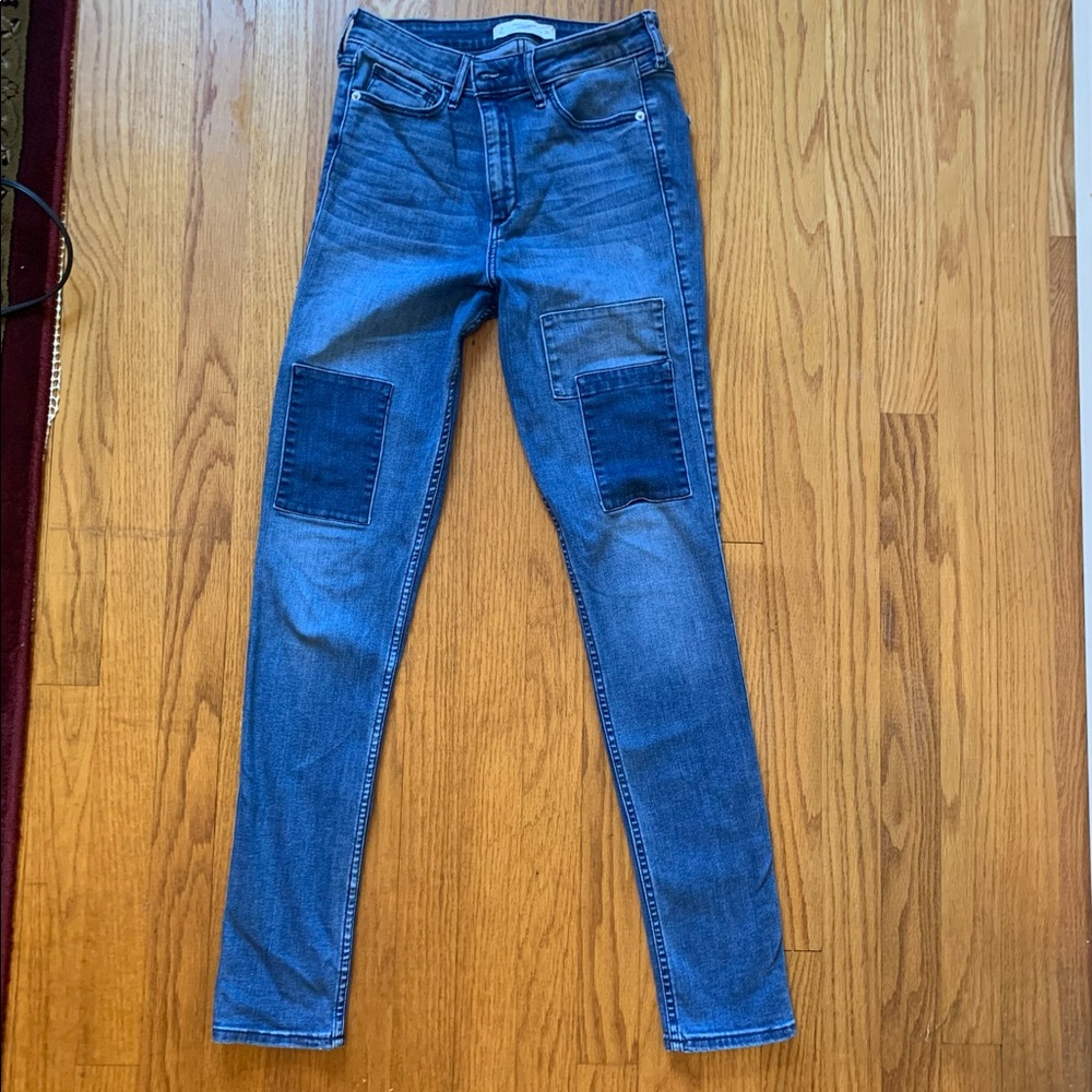 Abercrombie patch detail high rise skinny jeans